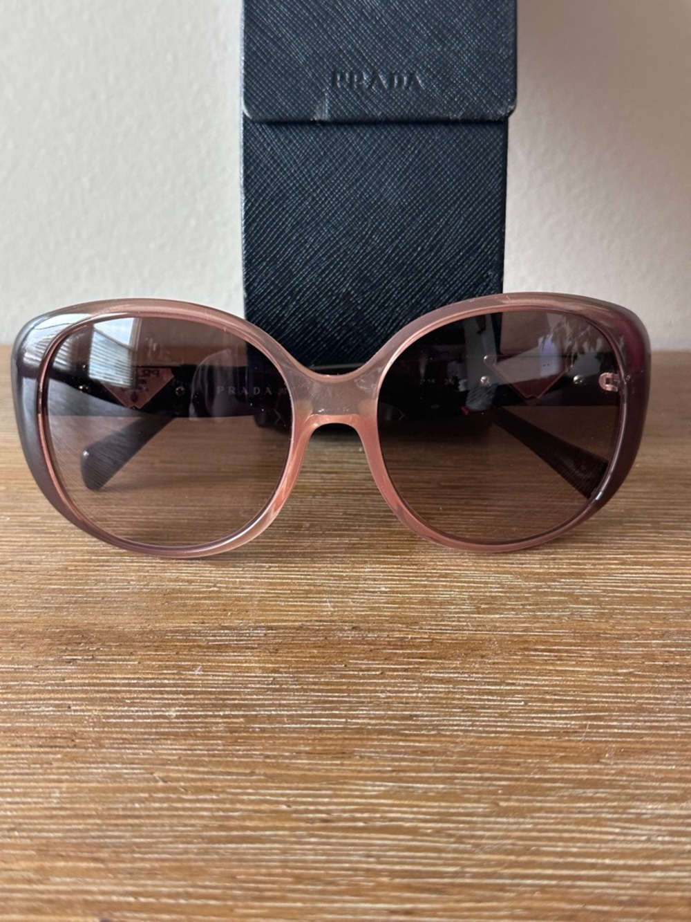 ✨ PRADA Oversized Minimalist Sunglasses • Deep Burgundy Wine • SPR 15O - Picture 5 of 6